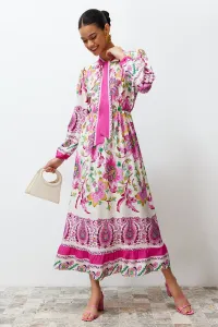 Trendyol Fuchsia Floral Border Patterned Woven Dress #9251648