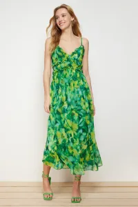Trendyol Green Ruffle Detailed A-Line/Bell Form Maxi Lined Woven Dress #8975063