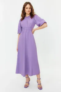 Trendyol Lilac Balloon Sleeve Cotton Woven Dress