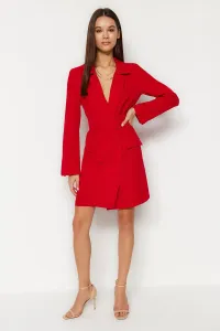 Trendyol Red Belted mini tkané gombíky detailné tkané šaty