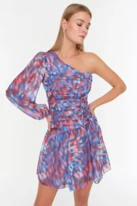 Trendyol Multi-Colored Chiffon Draped Evening Dress