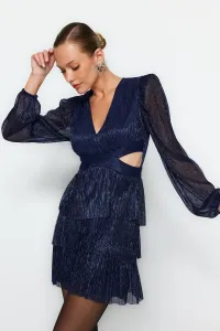 Trendyol Navy Blue Sparkling Cut Out/Window Detailed Evening Dress