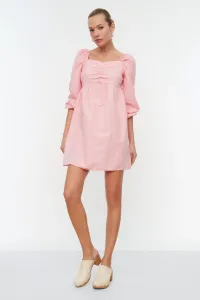 Trendyol Pink Collar Detailed Balloon Sleeve Dress