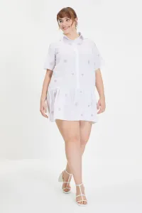 Trendyol biela košeľa golier vyšívané šaty #830197