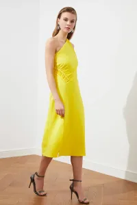 Trendyol žltá volánik detailné šaty