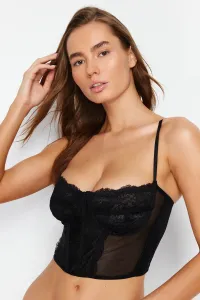 Trendyol Black Lace Underwire Detailed Capless Bustier Knitted Bra #9206710