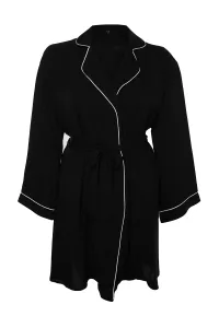 Trendyol Curve Black Tie Double Breasted Woven Dressing Gown #8188366
