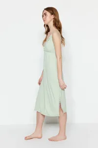 Trendyol Mint Lace and Slit Detailed Knitted Nightgown #5245640