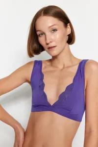 Trendyol Purple Polyamide Lace Detail Bralet Bra