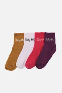 Trendyol Purple Printed 4-Pack Socks