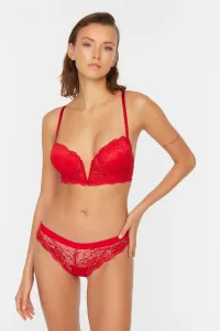 Trendyol Red Lace Detailed Push-Up Underwear Set #5100611