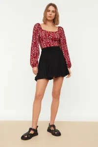 Trendyol Black Skirt Ruffle Regular Waist Wrap/Textured Mini Knitted Skirt #2842926