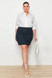 Trendyol Curve Navy Blue Striped Mini Woven Skirt #9138209