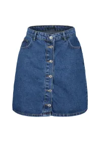 Trendyol Curve Light Blue High Waist Buttoned Denim Skirt #5692212