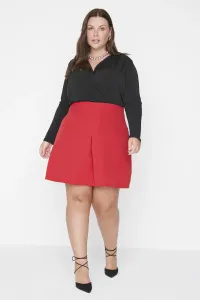 Trendyol Curve Red Pleated Mini Woven Skirt #783798