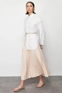 Trendyol Ecru Pleated Woven Skirt