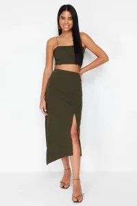 Trendyol Khaki Asymmetric Cut and Slit Detailed Skirt #9512735