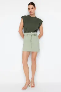 Trendyol Khaki Tie Belt Detail Mini Length Woven Skirt