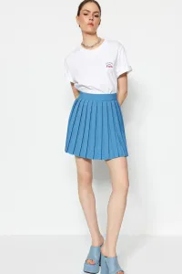 Trendyol Blue Mini Woven Pleated Skirt #6151809