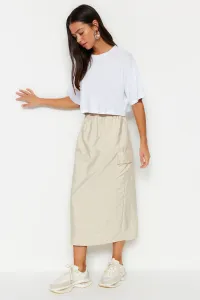 Trendyol Ecru Pocket Parachute Fabric Slit Woven Skirt #6776482