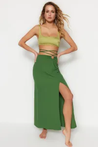 Trendyol Green Maxi Woven Skirt With Accessories, 100% Cotton