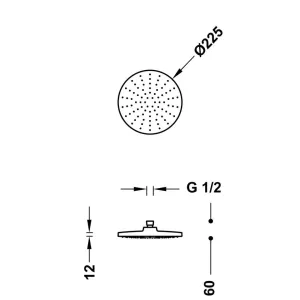 Tres - Stropné sprchové kropítko z nerez. ocele so systémom proti usadeninám vod. kameňa 13431513 #7282487