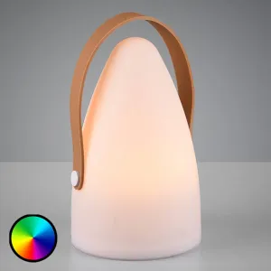 Dizajnová vonkajšia stolná lampa biela nabíjateľná RGBW - Leonardo