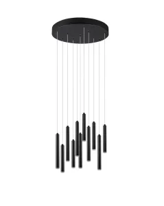 Závesné svietidlo čierne vrátane LED 3-stupňového stmievateľného 11-svetelného zdroja - Tubas