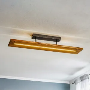 Vidiecke stropné svietidlo drevené vrátane LED trojstupňového stmievateľného - Linc