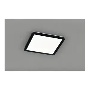 Stropné svietidlo hranaté čierne 40 cm vrátane LED 3 stupňové stmievateľné IP44 - Lope