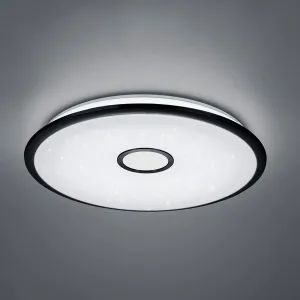 Stropné svietidlo čierne 65 cm vrátane LED s diaľkovým ovládaním - Bente
