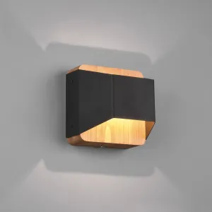 Nástenné svietidlo čierne 12 cm vrátane LED 3-stupňovo stmievateľné - Tyko