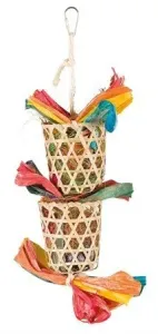 Trixie Natural toy on a sisal rope, palm/lily leaf, 35 cm, multi coloured