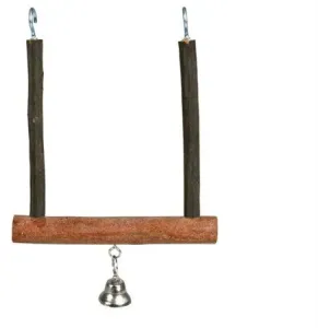 Trixie Swinging trapeze with bell, bark wood, 12 × 15 cm