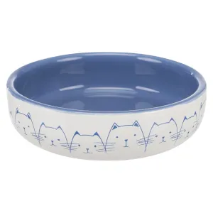 Trixie Hello my little cat bowl, flat, ceramic, 0.3 l/ř 15 cm, light blue/white