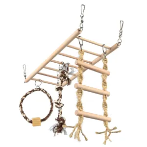 Trixie Suspension bridge, rope ladder, ferrets, wood/rope, 35 × 15 × 15 cm