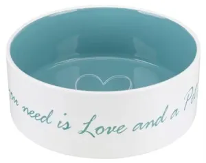 Trixie Pet's Home bowl, ceramic, 1.4 l/ř 20 cm, cream/petrol