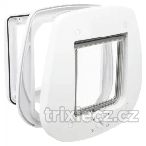 Trixie - DVIERKA priechodná 4-cestná / 27x26cm / sklenené dvere - šedé