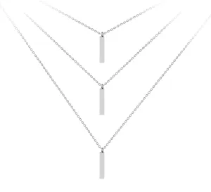 Troli Trojitý oceľový náhrdelník s príveskami #9103658