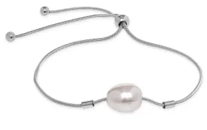 Troli Elegantný oceľový náramok s umelou perlou VEDB0540S