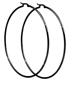 Troli Luxusné čierne náušnice kruhy 3 cm