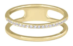 Troli Dvojitý minimalistický prsteň z ocele Gold 52 mm
