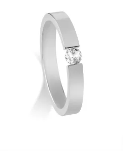 Troli Krásny oceľový prsteň s kryštálom 52 mm