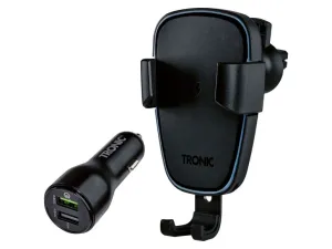 TRONIC® Držiak smartfónu do automobilu s nabíjacou funkciou QI® (čierna)
