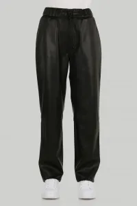 Nohavice Trussardi Trousers Soft Fake Leather Čierna 42
