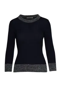 Sveter Trussardi Sweater Roundneck Melange Viscose Blend Modrá Xl #3769552