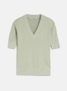 Sveter Trussardi Sweater V Neck Melange Viscose Blend Zelená L