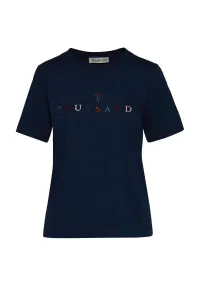 Tričko Trussardi T-Shirt Embroidery Logo Cotton Jersey 30/1 Modrá S