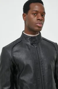 Bunda Trussardi Jacket Biker Textured Fake Leather Čierna 50