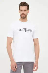 Tričko Trussardi T-Shirt Logo Print Cotton Jersey 30/1 Biela Xl #3779424